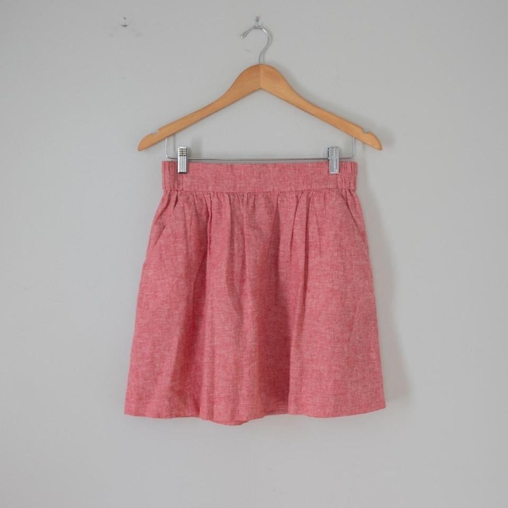 Ann Taylor Loft Red Linen Skirt